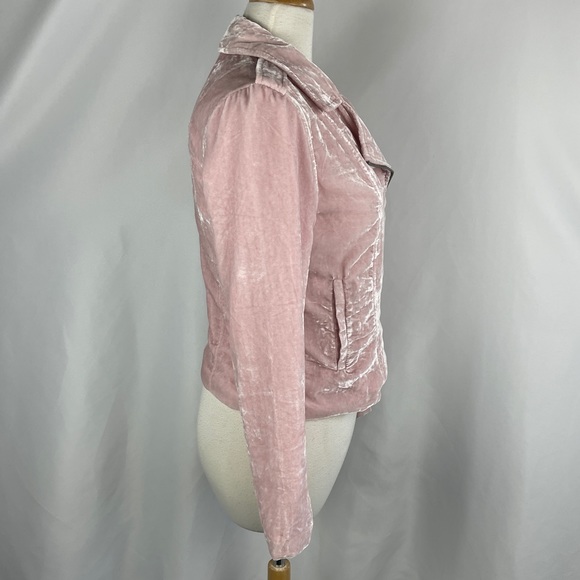 BB Dakota pink velvet moto jacket - Picture 6 of 13